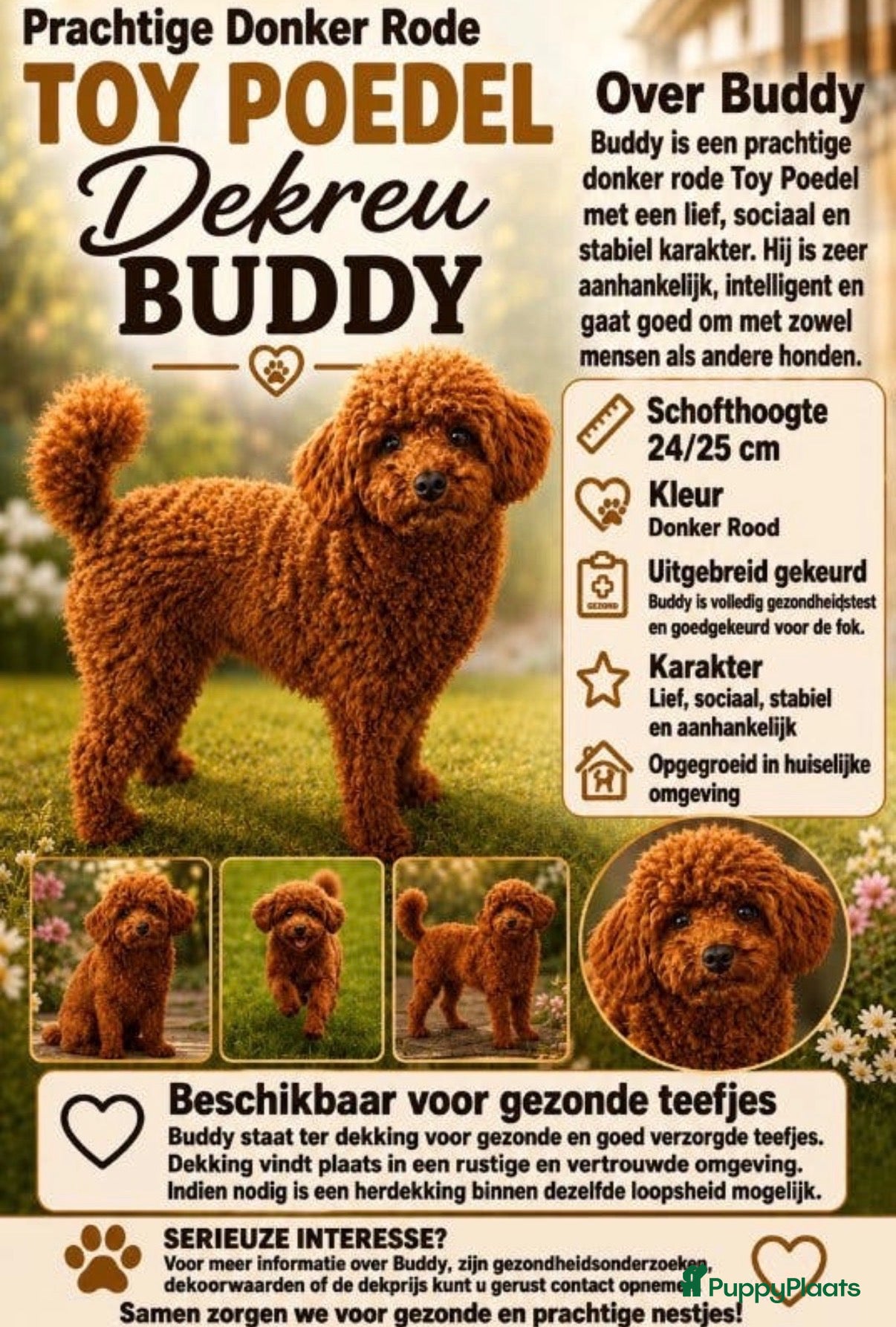 Poedel Toy honden toy/dwerg poedel dekreutjes staan ter dekking - Advertentie 15