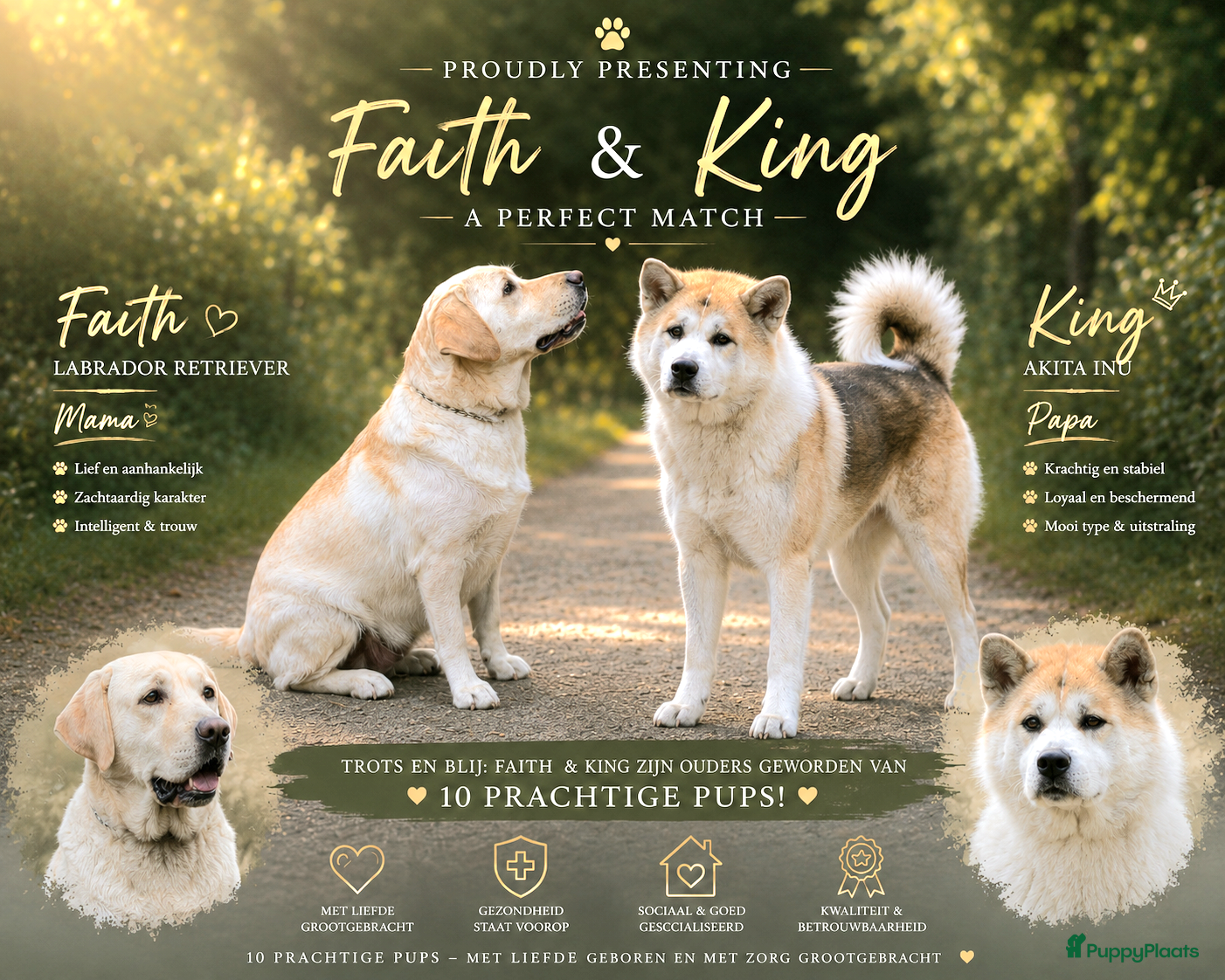 Kruising honden te koop: Labrakita pups (Labrador x Akita) Loyaal & speels - Advertentie 16