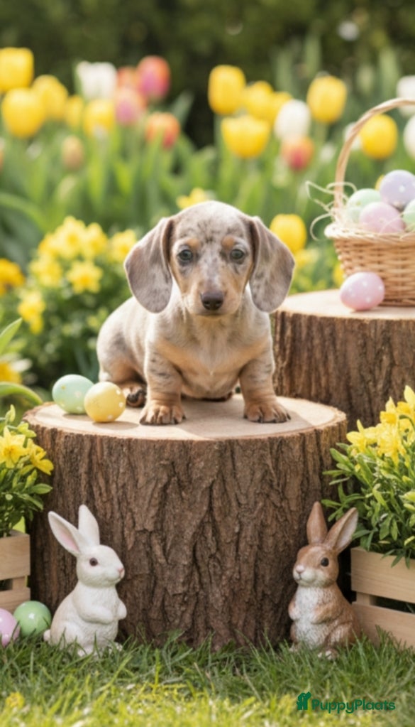 Teckel (korthaar)  honden Nog 2 uiterst knappe merle dwergteckel Reutjes  - Advertentie 1