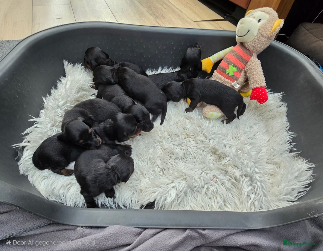 Teckel (langhaar) honden te koop: St. Langharige Black & Tan puppy's te koop - Afbeelding 8